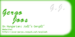 gergo joos business card